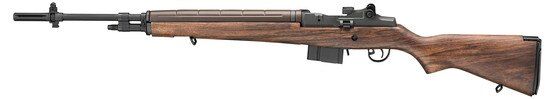.308 Winchester rifle with aperture rear sight.